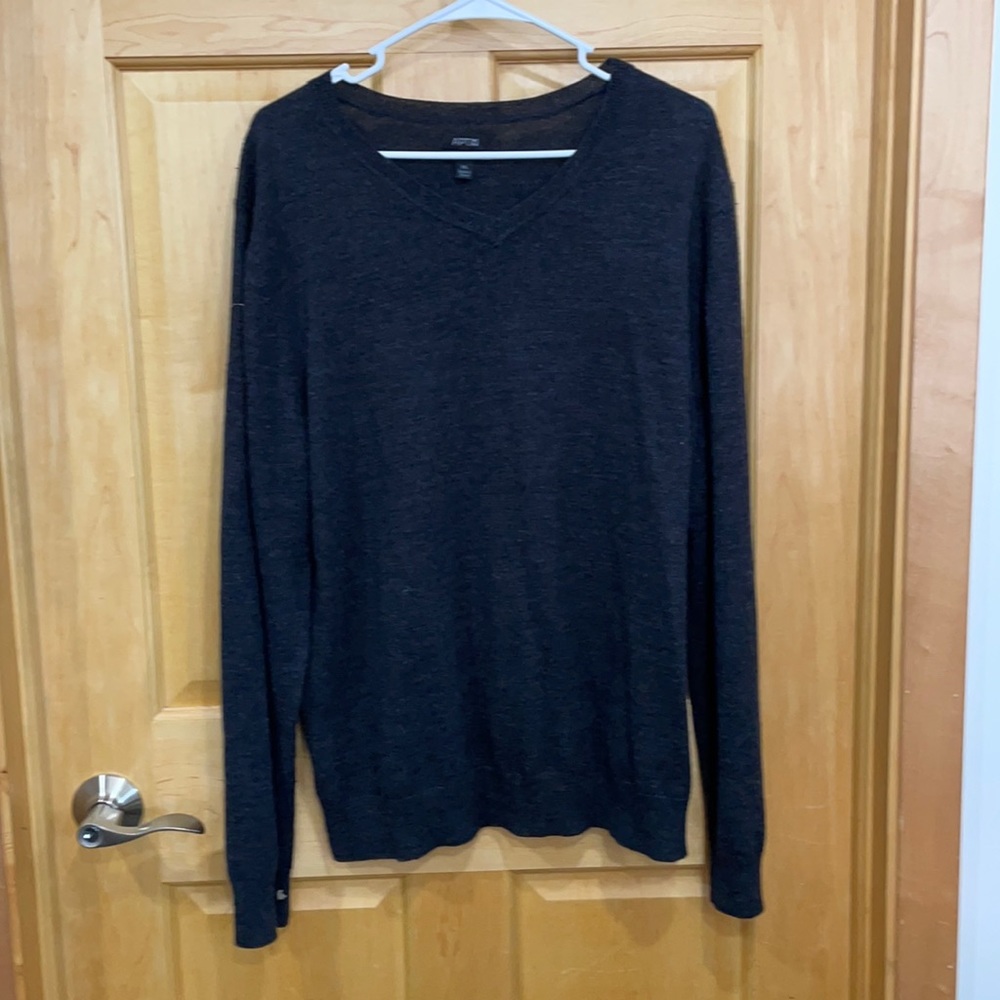 Apt 9 merino blend v neck gray sweater xxl